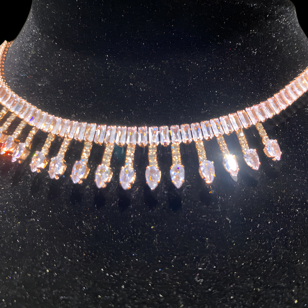 Rose Gold Droplets Jewellery Set