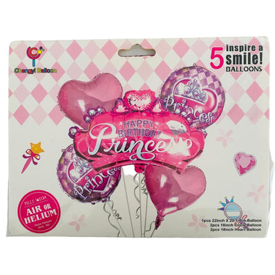 Birthday Prince / Princess 5pcs Balloon Set