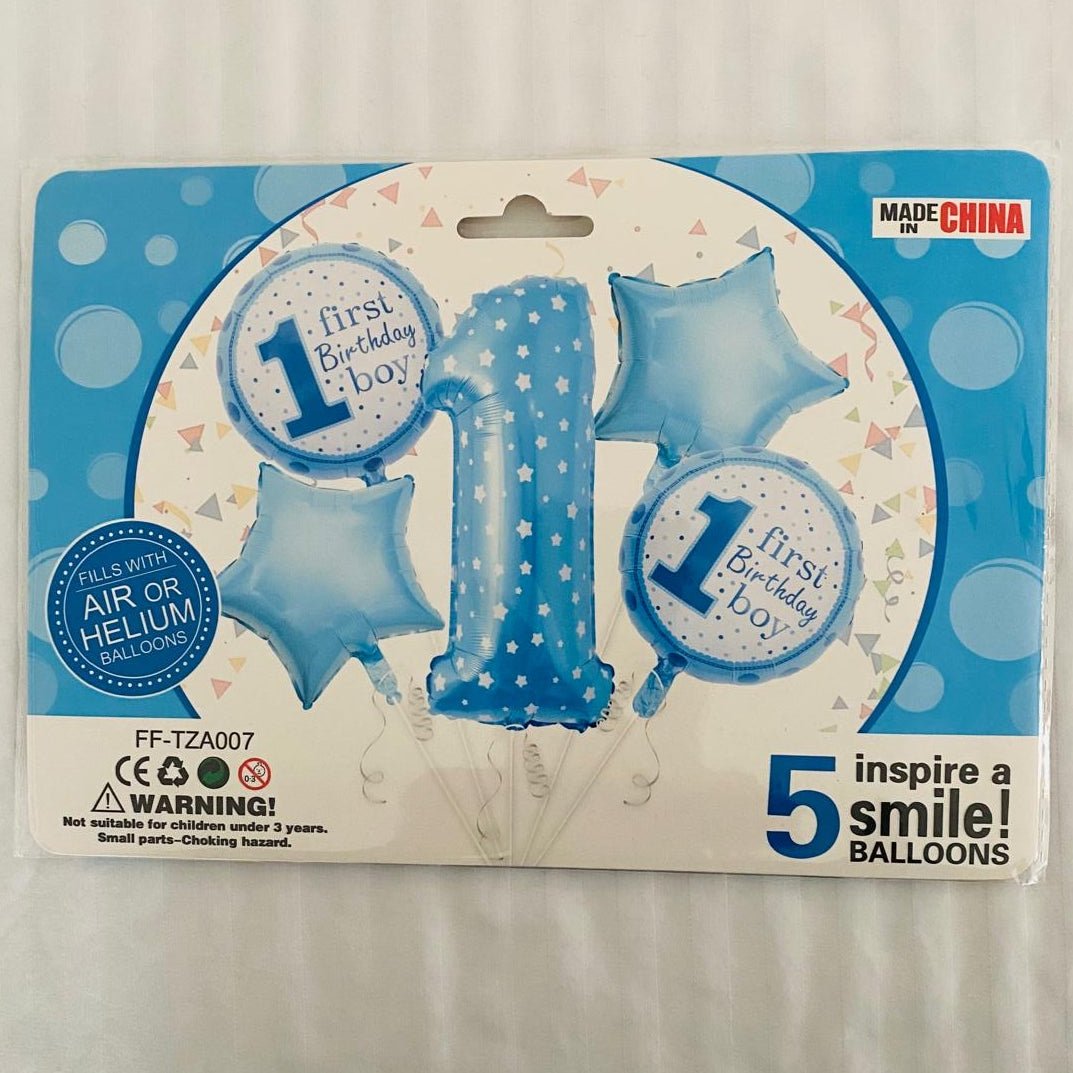 First Baby Boy 5pcs Balloon Set