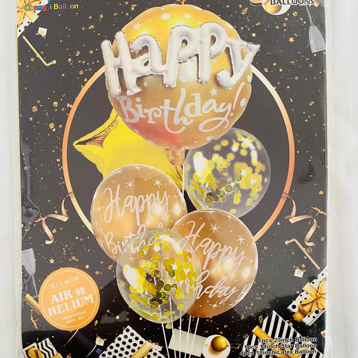 Blue/ Gold/ Pink Birthday 5pcs Balloon Set