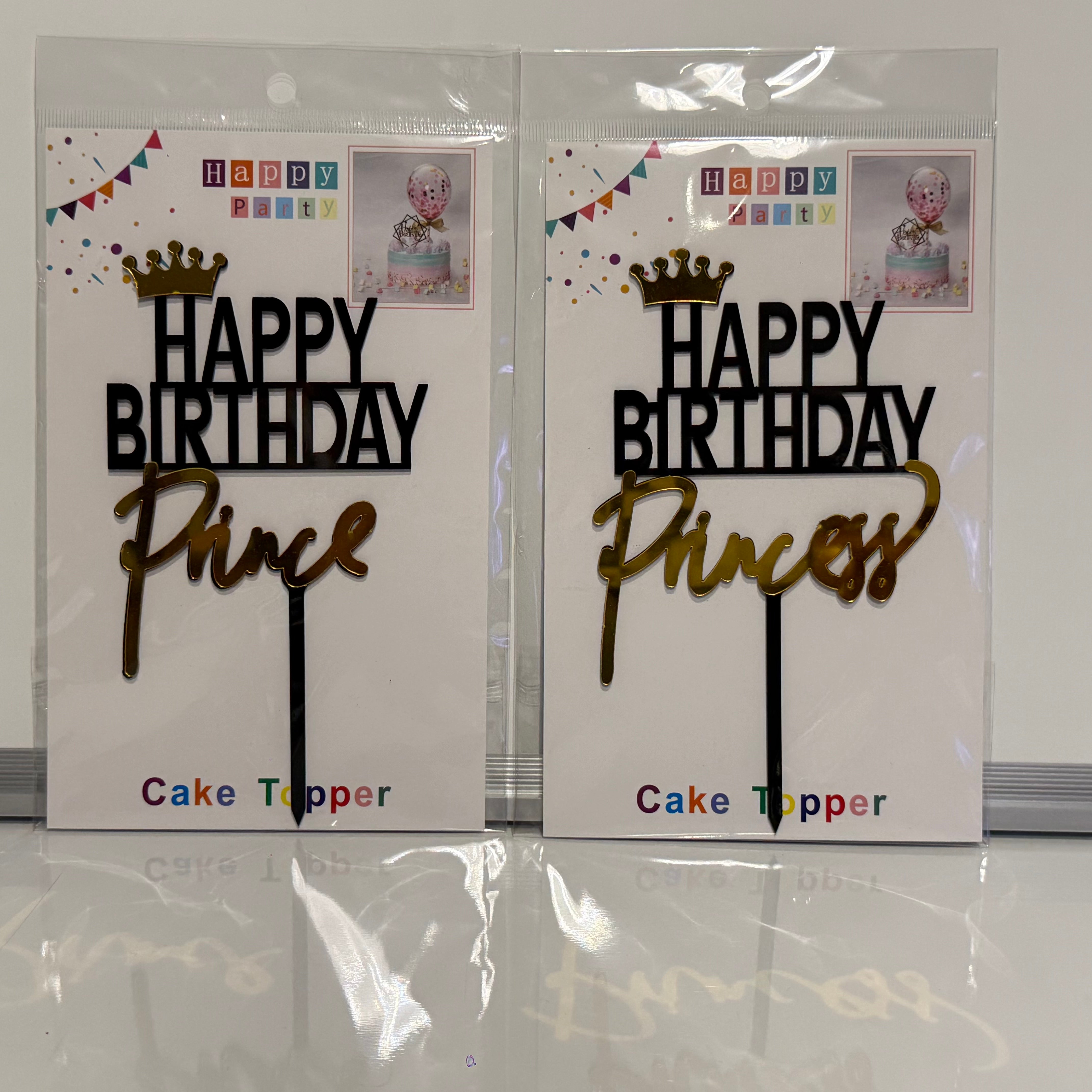 Birthday King, Queen, Prince & Princess Cake Topper