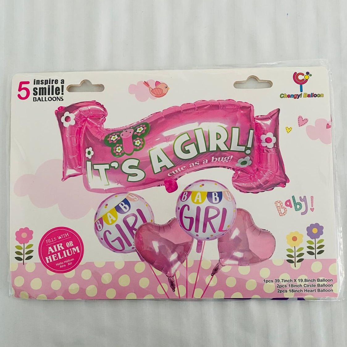 It's A Boy / It's A Girl 5pcs Balloon Set