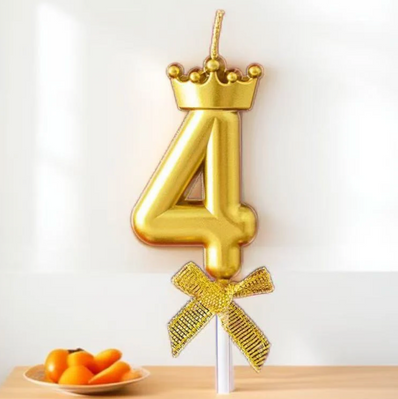 Gold & Silver Crown Numbered Candles