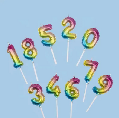 Helium Balloon Numbered Candles