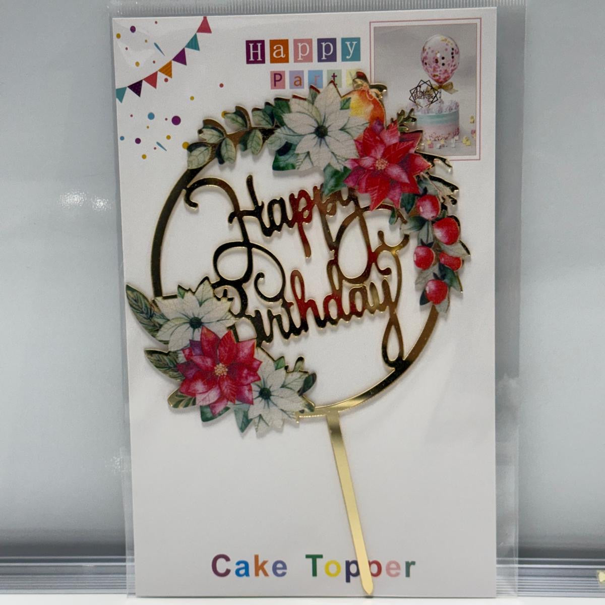 Floral Theme Cake Topper