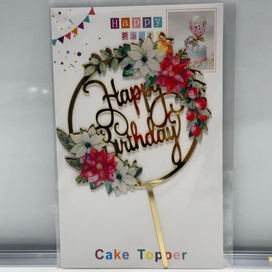 Floral Theme Cake Topper