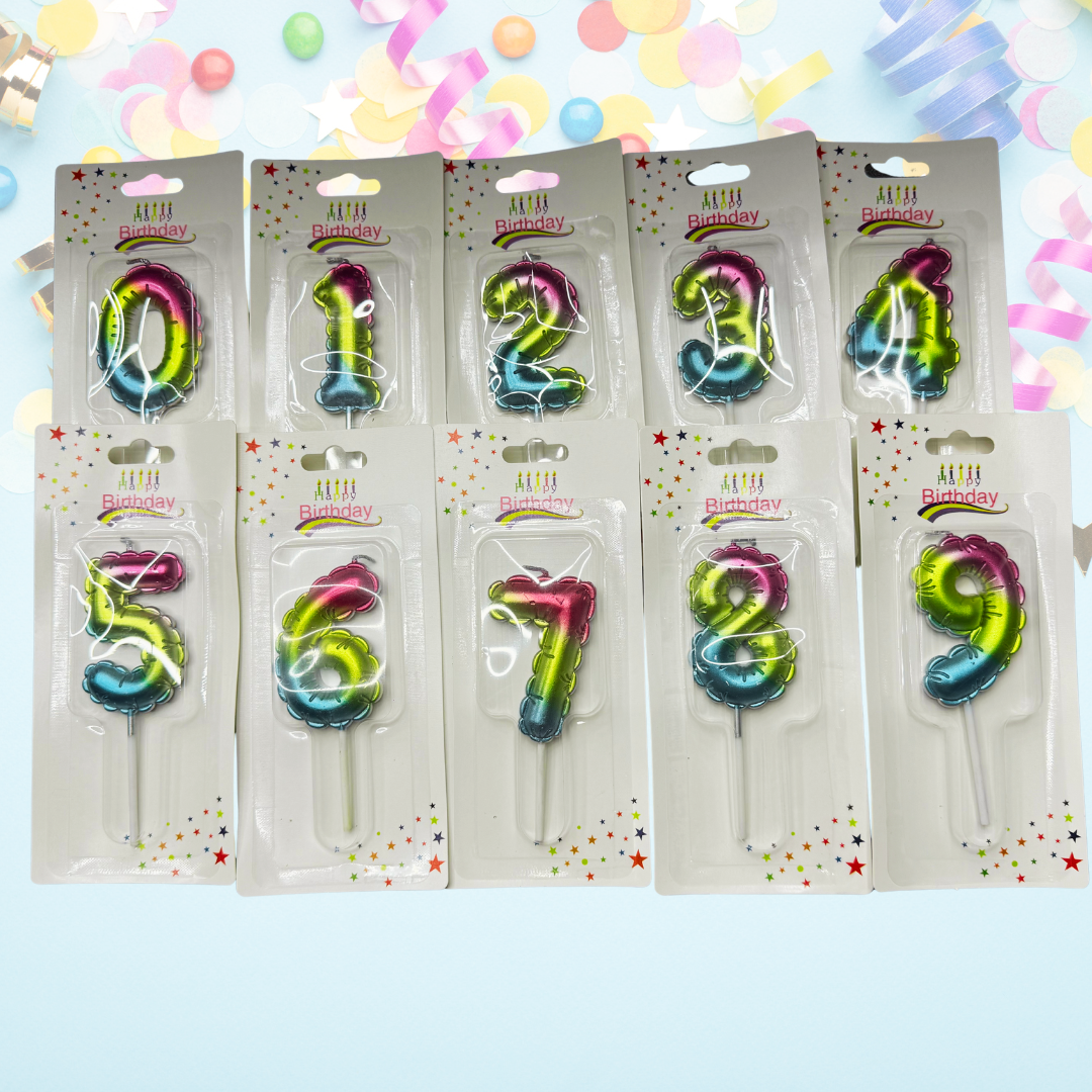 Helium Balloon Numbered Candles