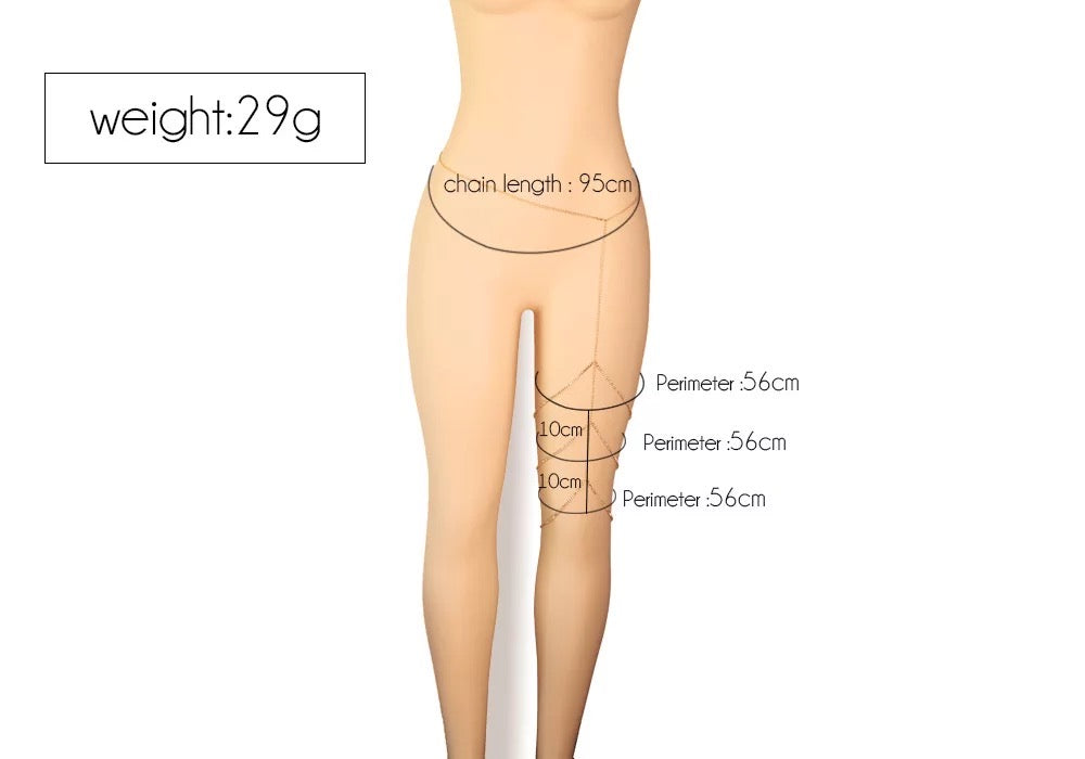 Thigh Body Chain Multi-layer crystal rhinestone