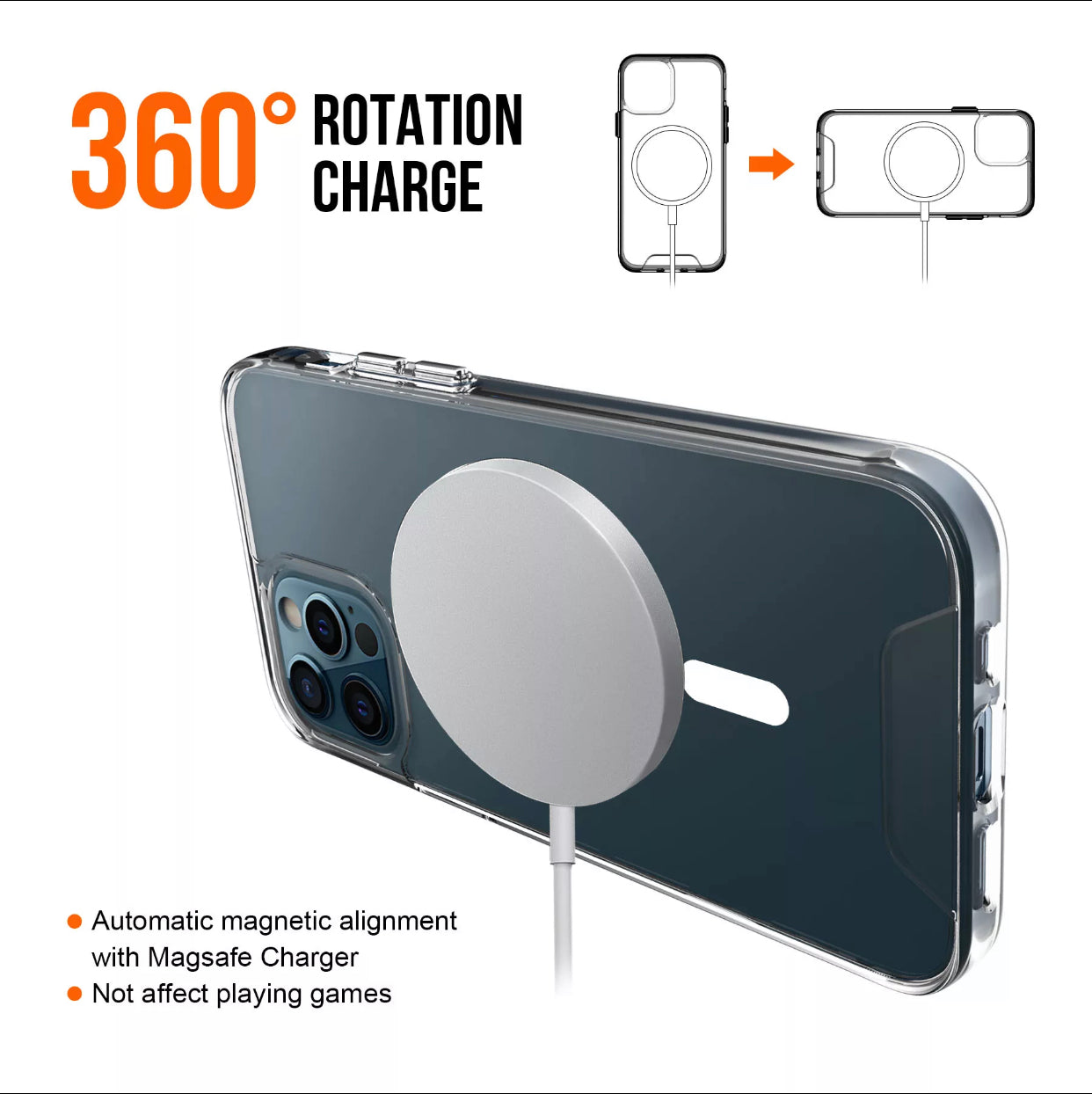 iPhone wireless charging and Magnetic Clear case
