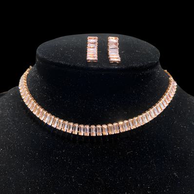 Rose Gold Crystal Jewellery Set
