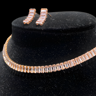 Rose Gold Crystal Jewellery Set