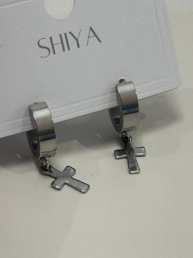 Small Cross Men Earring