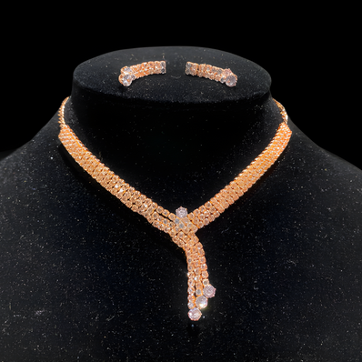 Rose Gold Waterfall Jewellery Set