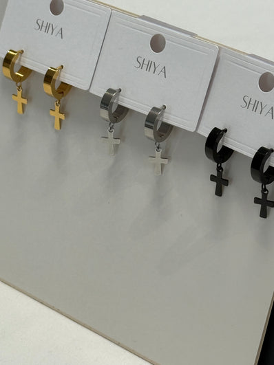 Small Cross Men Earring