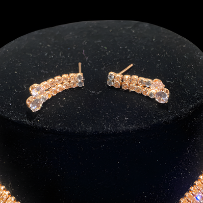 Rose Gold Waterfall Jewellery Set