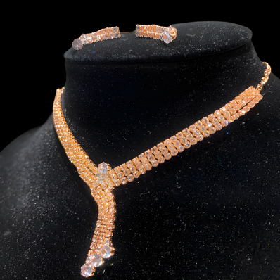 Rose Gold Waterfall Jewellery Set