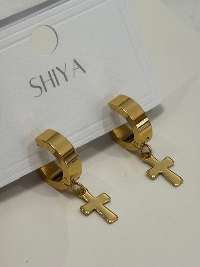 Small Cross Men Earring