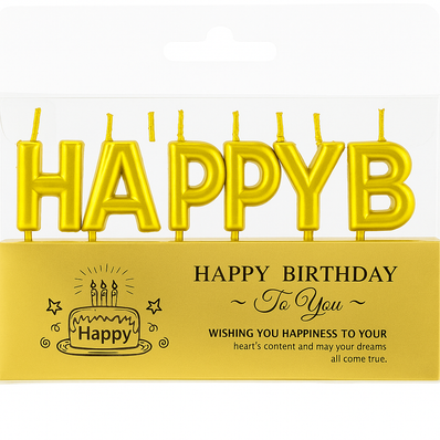 Silver & Gold Happy Birthday Candles