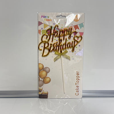 Bold Font Happy Birthday Cake Topper