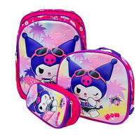 3pcs Pink School Backpack