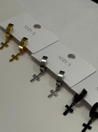 Small Cross Men Earring