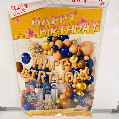 Bottle Blue & Gold Balloon Set