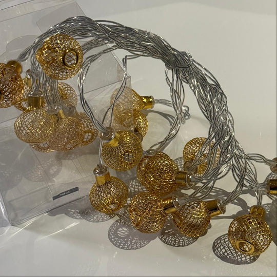 Metal Mesh Gold & Silver String Light