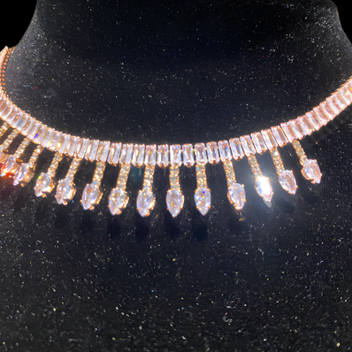 Rose Gold Droplets Jewellery Set