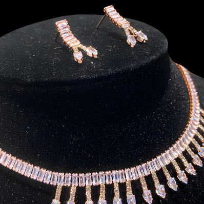 Rose Gold Droplets Jewellery Set