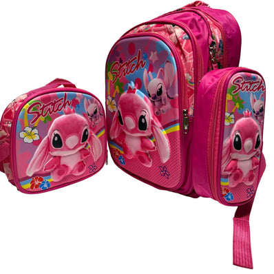 3pcs Pink School Backpack