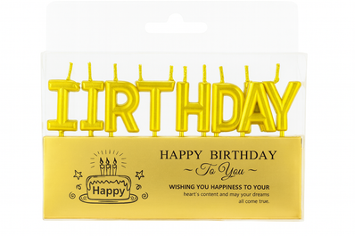 Silver & Gold Happy Birthday Candles