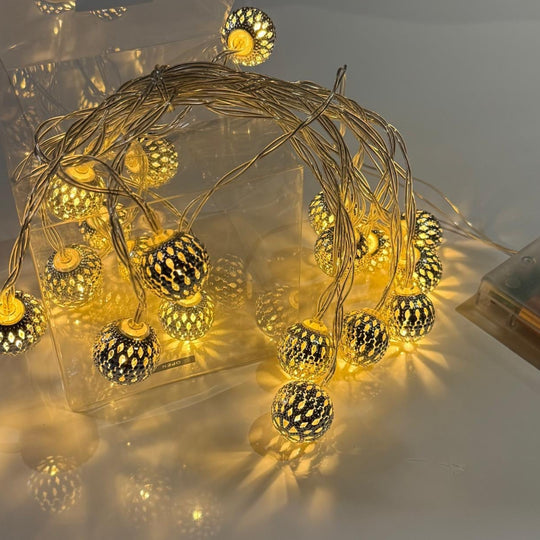 Small Gold & Silver Morrocan String Lights