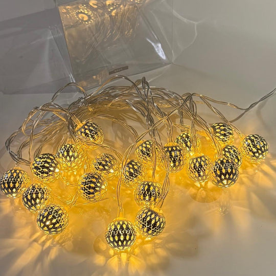 Small Gold & Silver Morrocan String Lights