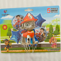 Blue / Pink Marshall Paw Patrol 5pcs Balloon Set