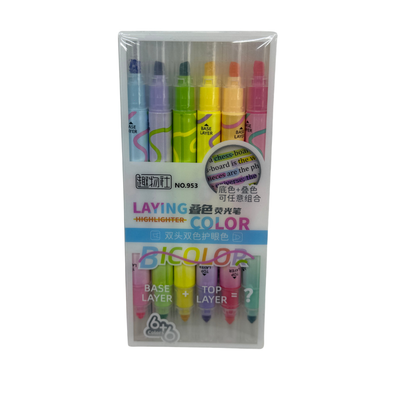 6pcs Double-sided Highlighters