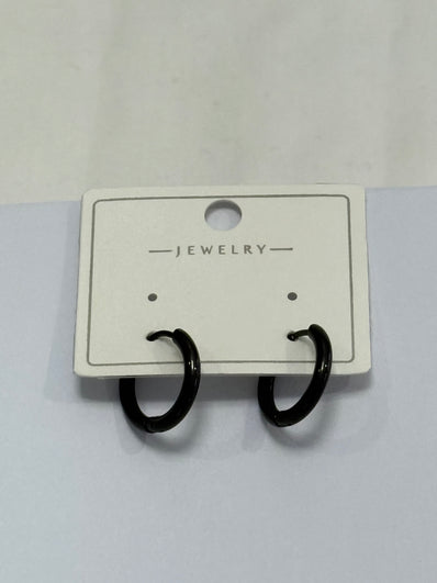 Plain Black Men Earrings