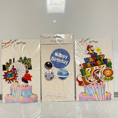 Spiderman, Space & Mario Cake Topper