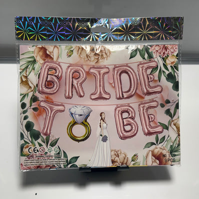 Rose Gold / Silver Bride To Be Balloon Set