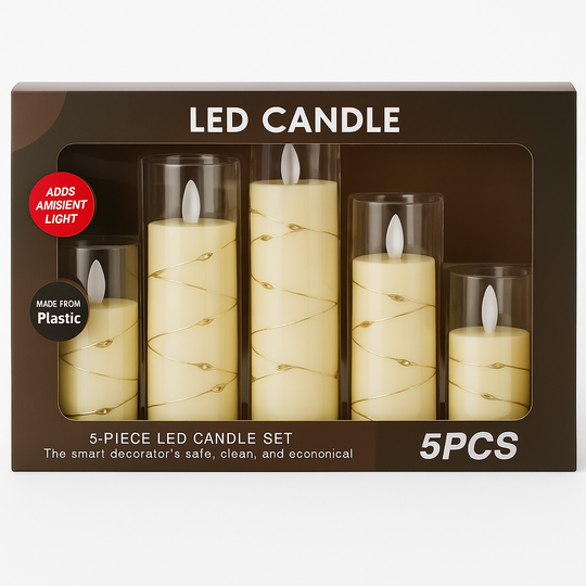 Small 5pcs LED Candle