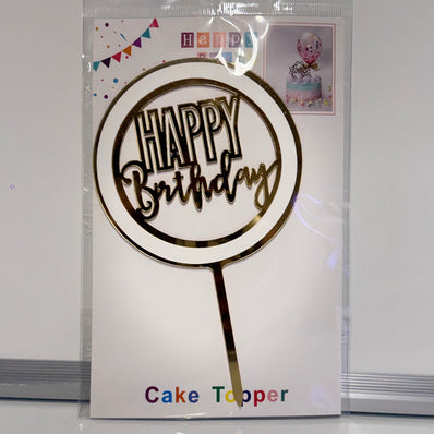 Circular Happy Birthday Cake Topper