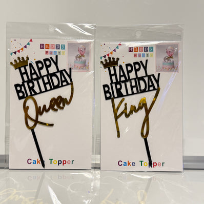 Birthday King, Queen, Prince & Princess Cake Topper