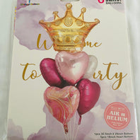 Pink & Gold Crown 6pcs Balloon Set