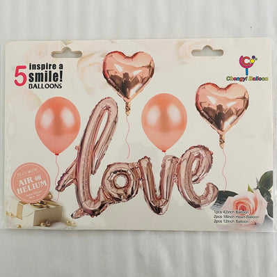 Rose Gold Love 5pcs Balloon Set