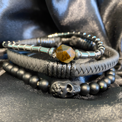 Tiger Eye Gem Bracelet Set