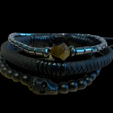 Tiger Eye Gem Bracelet Set