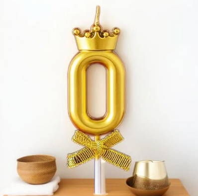 Gold & Silver Crown Numbered Candles