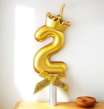 Gold & Silver Crown Numbered Candles