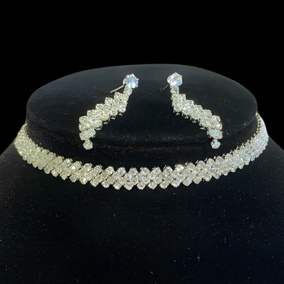 Rhinestone Shimmer Jewellery set