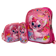 3pcs Pink School Backpack