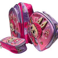 3pcs Light-up Labubu School Backpack